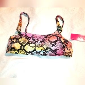 NWT MULTI COLOR REPTILE PRINT PADDED ADJUSTABLE STRAPS  xs 00